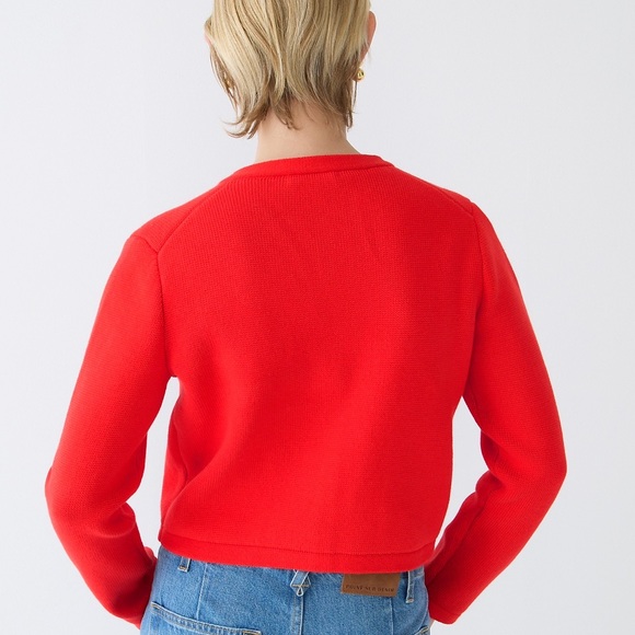 NWT J.Crew Emilie Patch-pocket Sweater Lady Jacket In Red - Picture 3 of 7